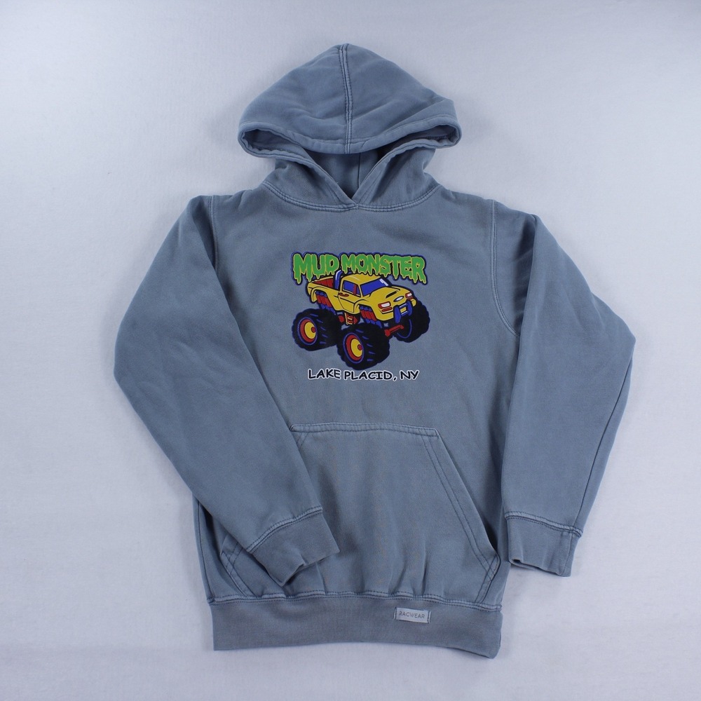 Ragwear Youth XS Mud Monster Monster Truck Hoodie Lake Placid NY Blue Sweatshirt